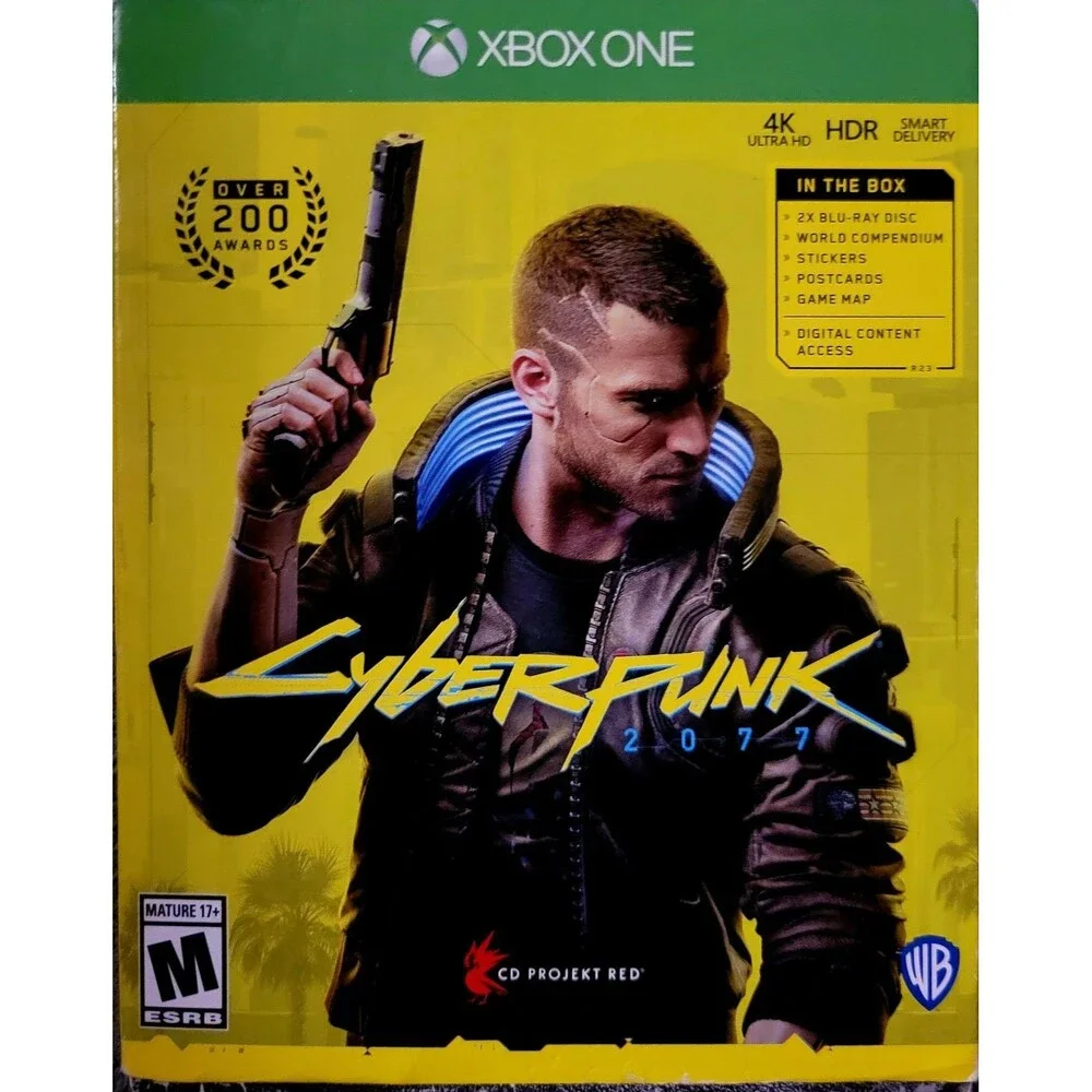 CYBERPUNK 2077 DAY ONE (Xbox One) CIB Inserts Map Postcards Stickers Compendium